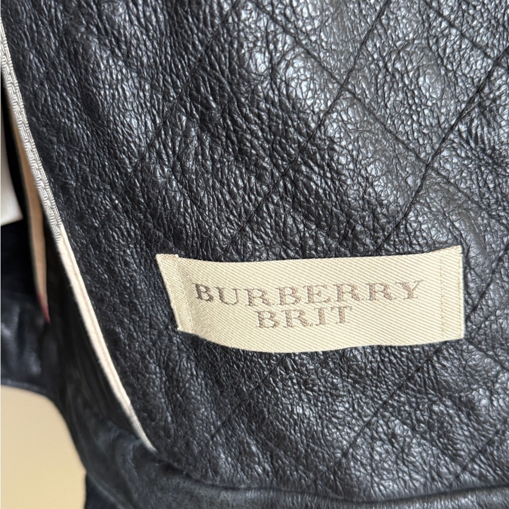 Burberry Brit Leather Shearling Aviator Jacket WOMENS – Black – Size US 14 - Picture 13 of 13